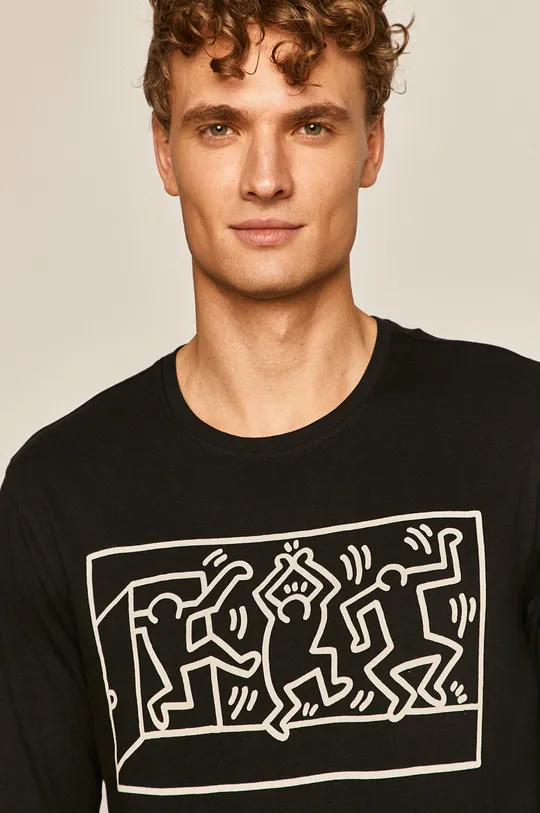 czarny Longsleeve męski by Keith Haring czarny