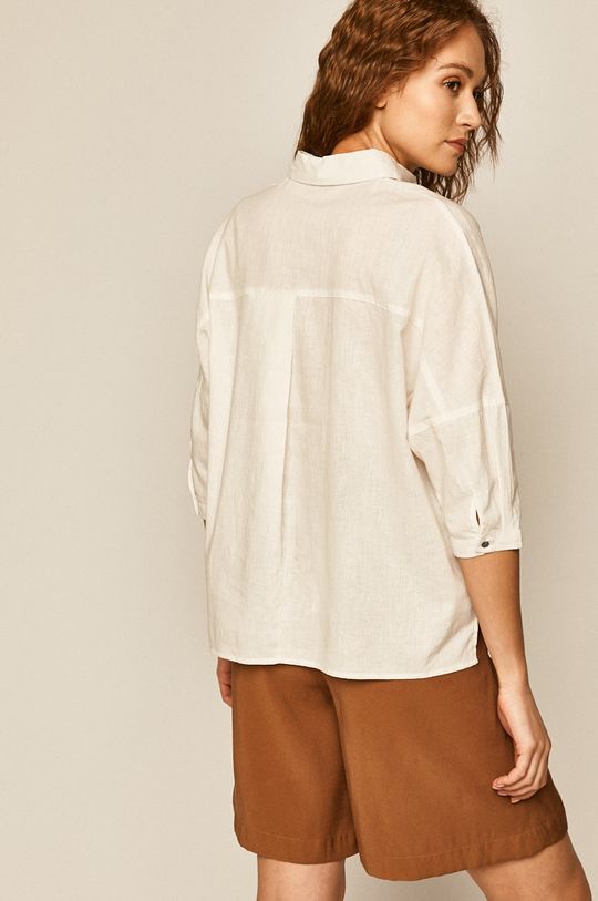 Koszula damska z bawełną organiczną biała <p>45 % Bawełna organiczna, 55 % Konopie</p>