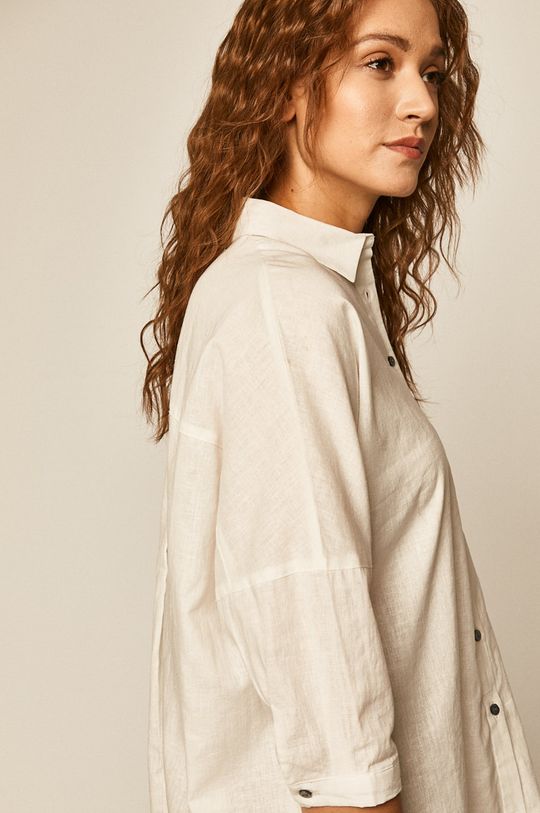 Koszula damska z bawełną organiczną biała Damski