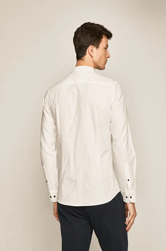 Koszula męska w kropki biała  100 % Bawełna