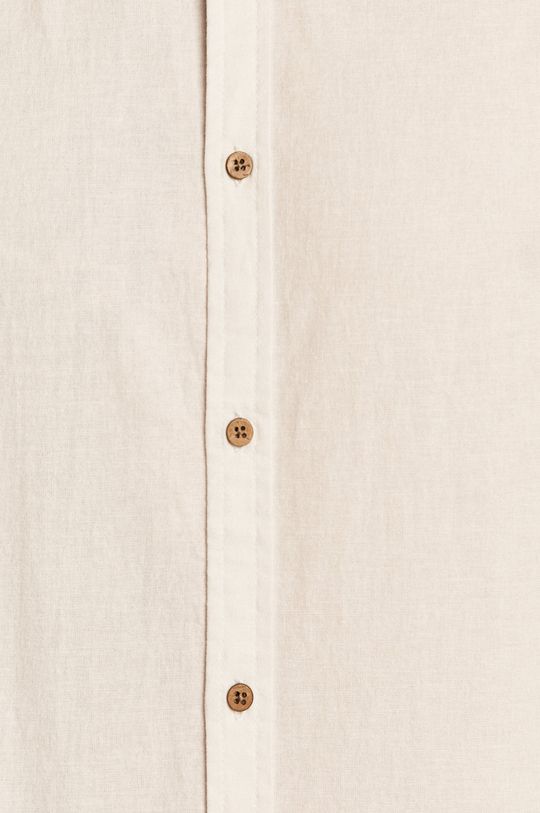 Koszula męska z domieszką lnu biała biały
