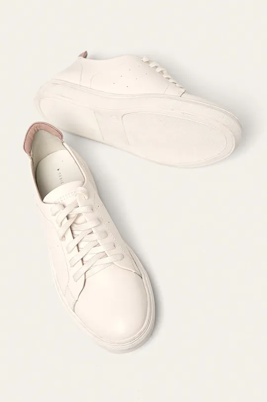 biały Skórzane buty damskie białe