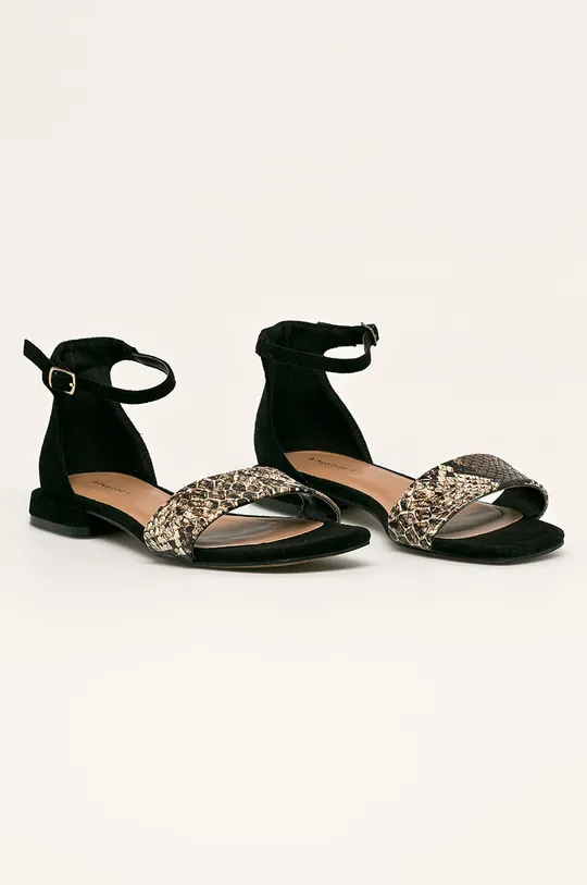 Sandały damskie z motywem zwierzęcym czarne czarny