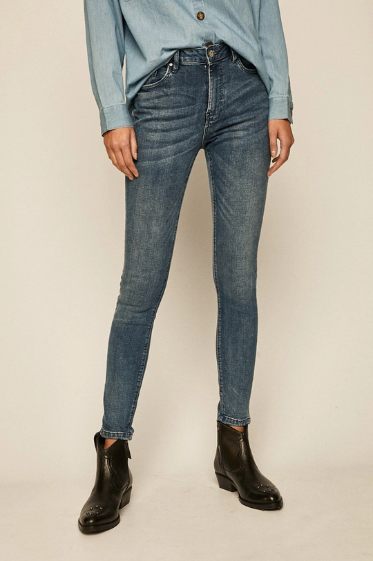 niebieski Jeansy damskie skinny niebieskie Damski