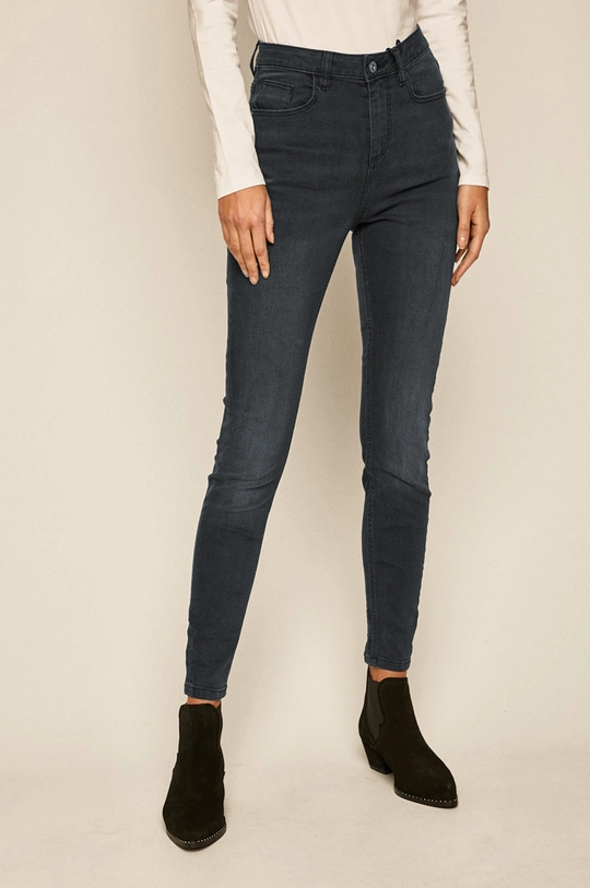 niebieski Jeansy damskie skinny granatowe Damski