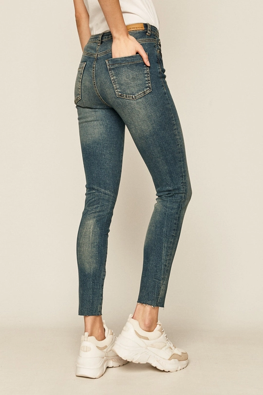 granatowy Jeansy damskie skinny granatowe Damski