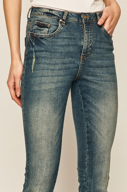 granatowy Jeansy damskie skinny granatowe