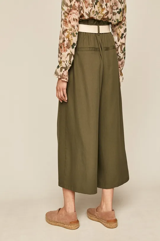 Spodnie damskie culottes zielone 100 % Lyocell