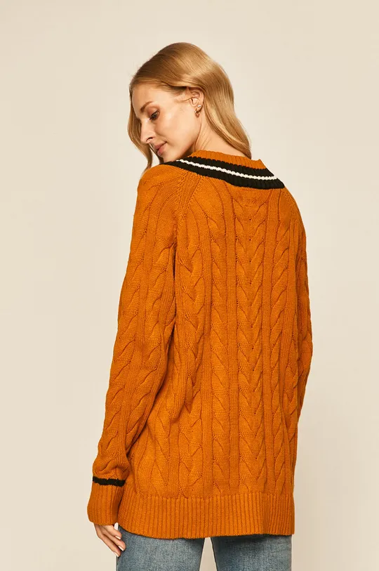 Sweter damski ze spiczastym dekoltem pomarańczowy <p>40 % Akryl, 60 % Bawełna</p>