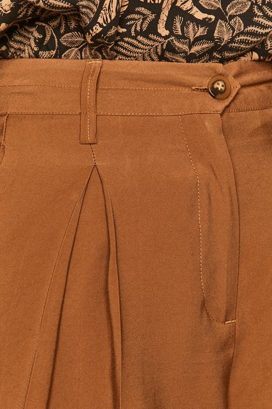 brązowy Szorty damskie z podwyższonym stanem brązowe