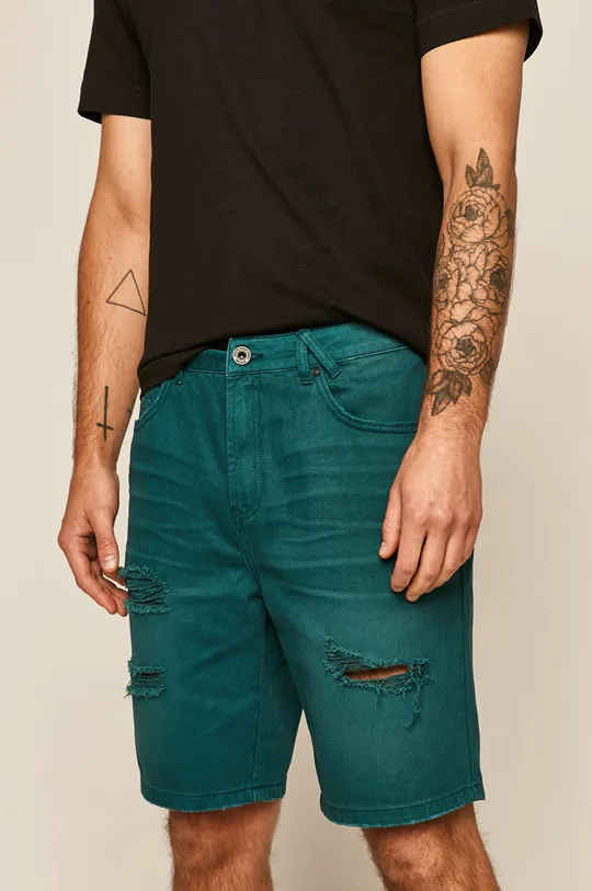 zielony Szorty jeansowe męskie zielone Męski