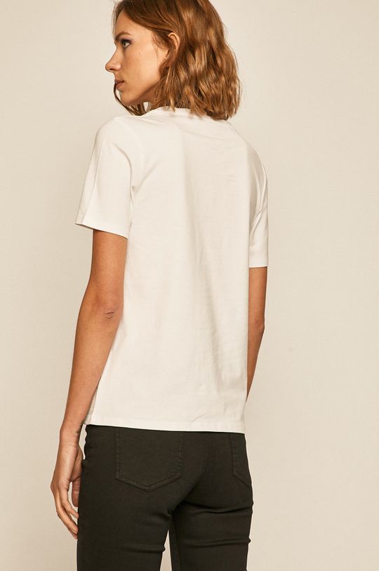 T-shirt damski biały  95 % Bawełna, 5 % Elastan