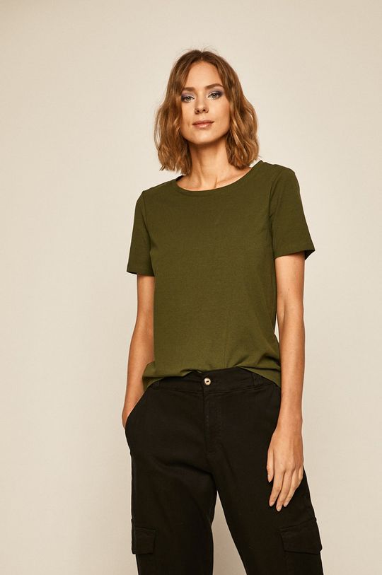 ciemny zielony T-shirt damski zielony Damski