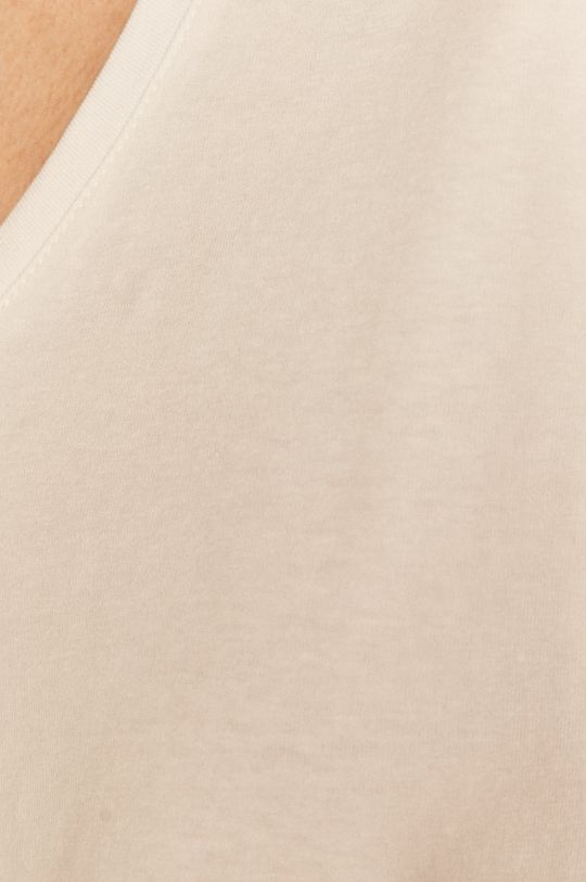 T-shirt damski ze spiczastym dekoltem biały Damski