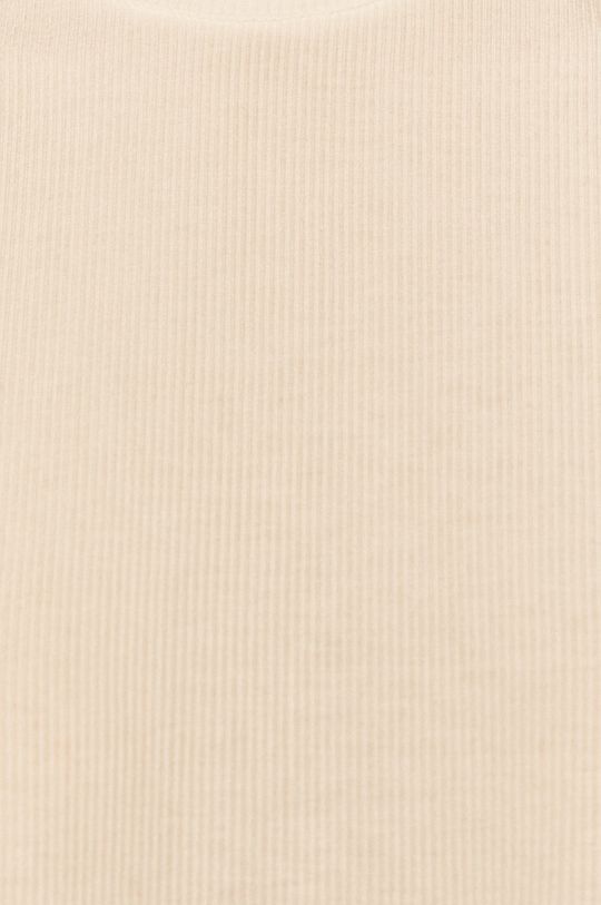 T-shirt damski z półgolfem kremowy Damski