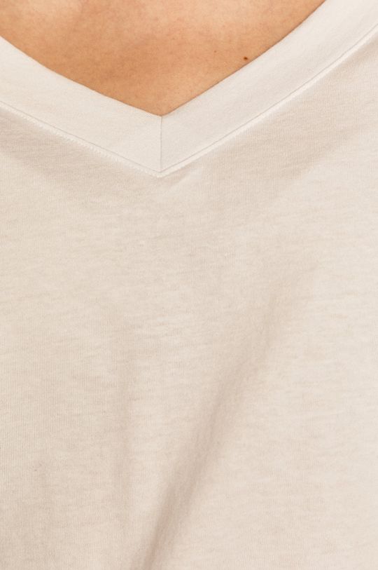T-shirt damski ze spiczastym dekoltem biały