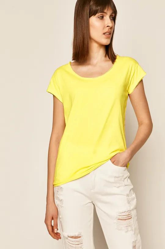 żółty T-shirt damski gładki żółty