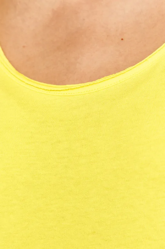 T-shirt damski gładki żółty Damski