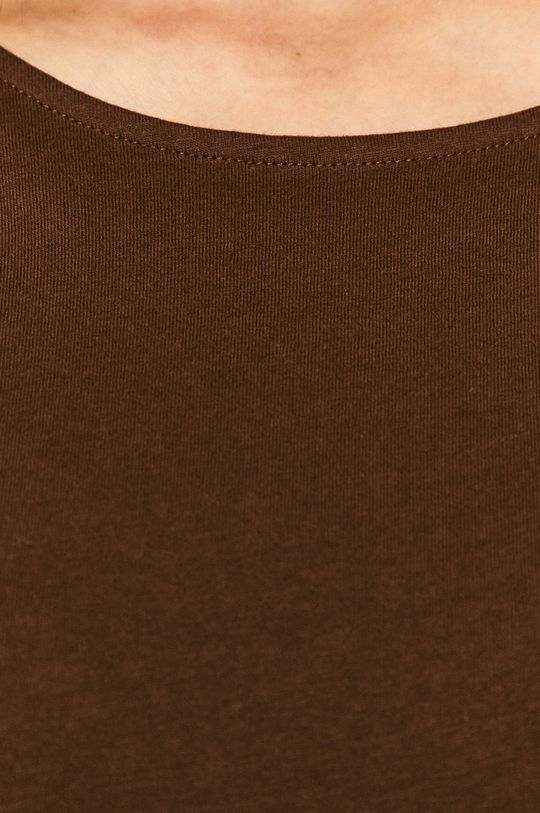 T-shirt damski z bawełny organicznej brązowy Damski