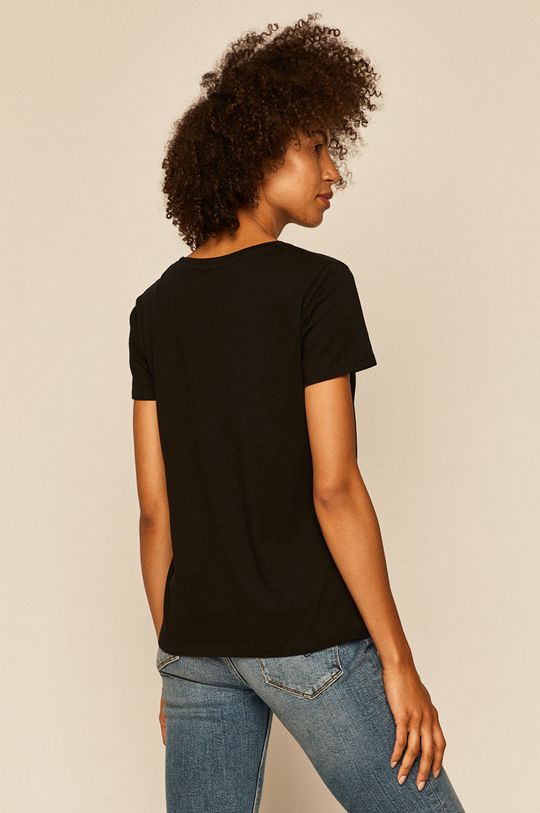 T-shirt damski z bawełny organicznej czarny <p>100 % Bawełna organiczna</p>