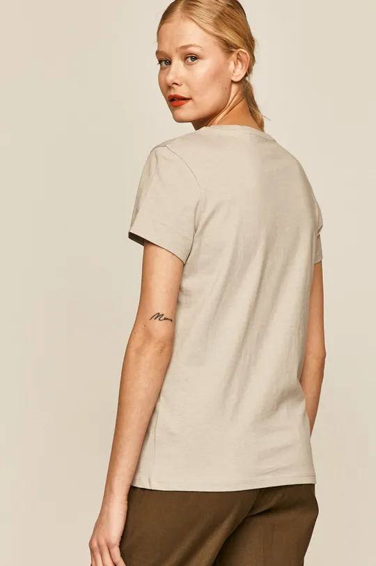 T-shirt damski z nadrukiem szary 100 % Bawełna