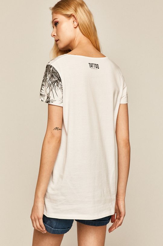 T-shirt damski by Daniel Bacz, Tattoo Konwent biały 100 % Bawełna