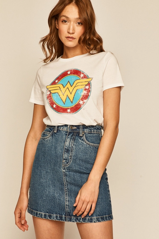 biały T-shirt damski Wonder Woman z nadrukiem biały Damski