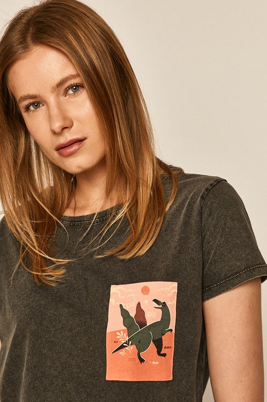 grafitowy T-shirt damski by Joanna Wójtowicz szary