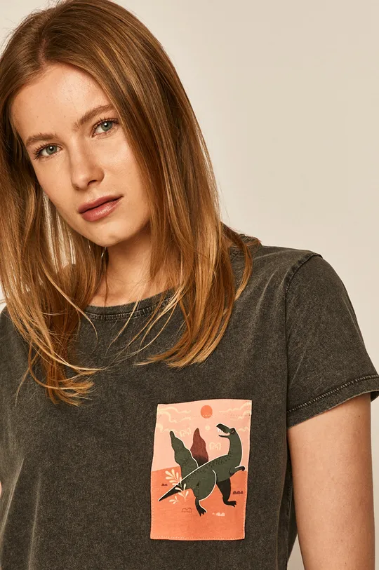 szary T-shirt damski by Joanna Wójtowicz szary