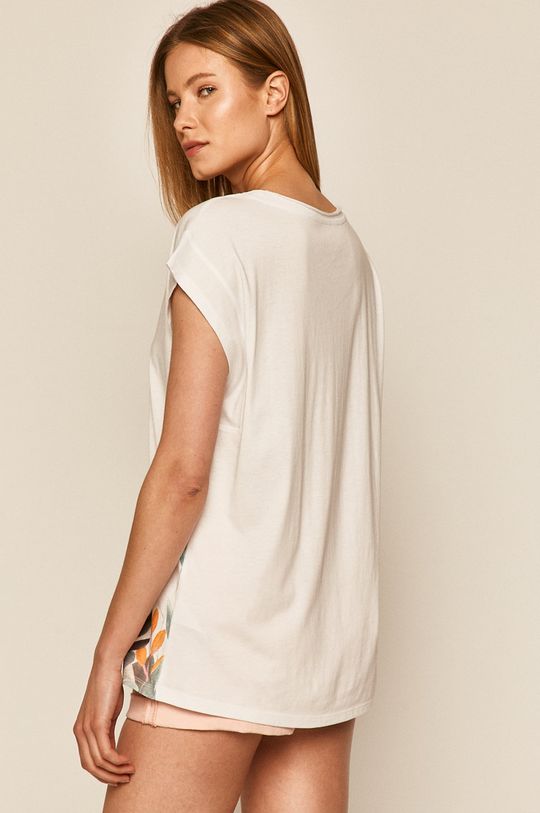 T-shirt damski z nadrukiem biały 50 % Bawełna, 50 % Modal