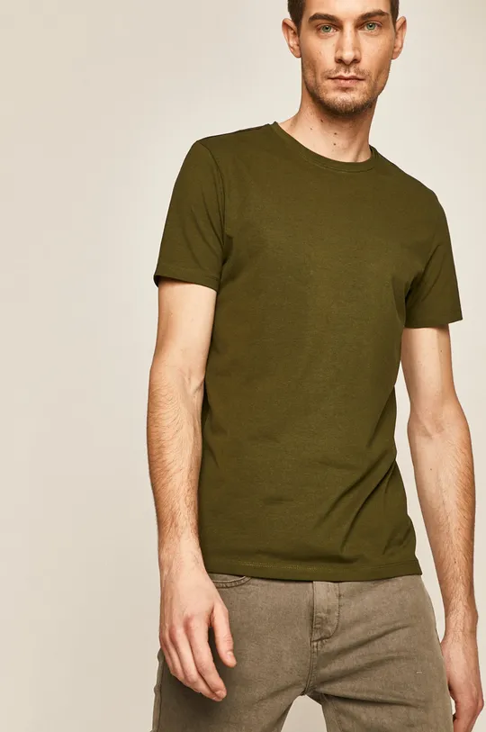 zielony T-shirt męski zielony