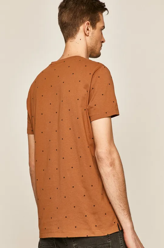 T-shirt męski brązowy 100 % Bawełna