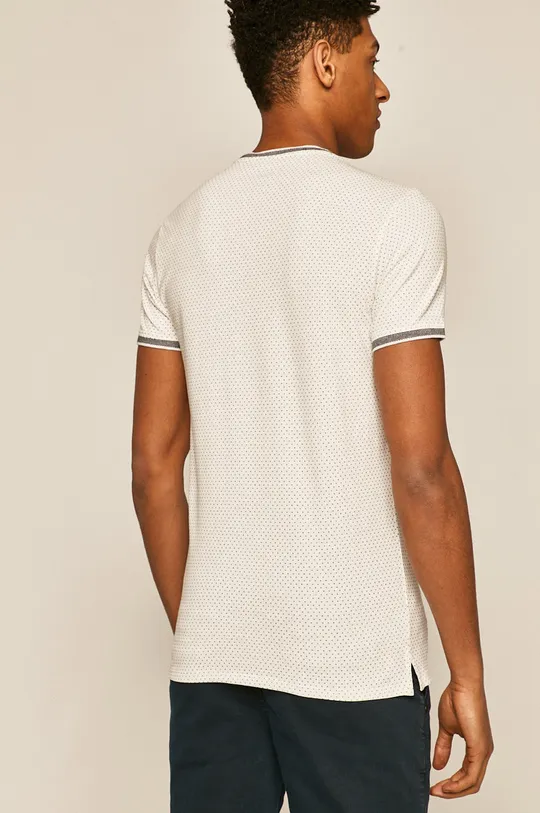 T-shirt męski biały 98 % Bawełna, 2 % Elastan