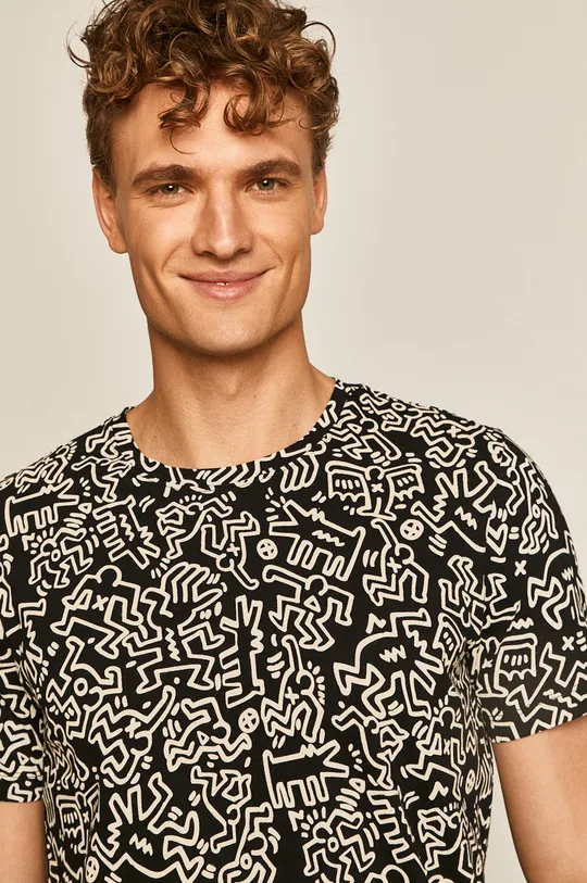 T-shirt męski by Keith Haring czarny Męski