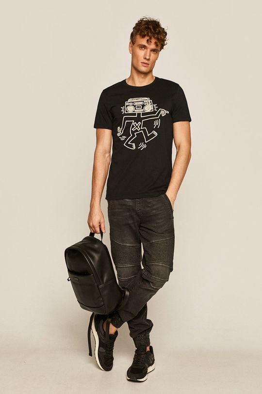 T-shirt męski by Keith Haring czarny czarny