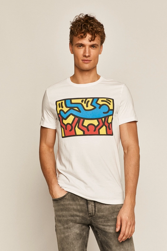 biały T-shirt męski by Keith Haring biały