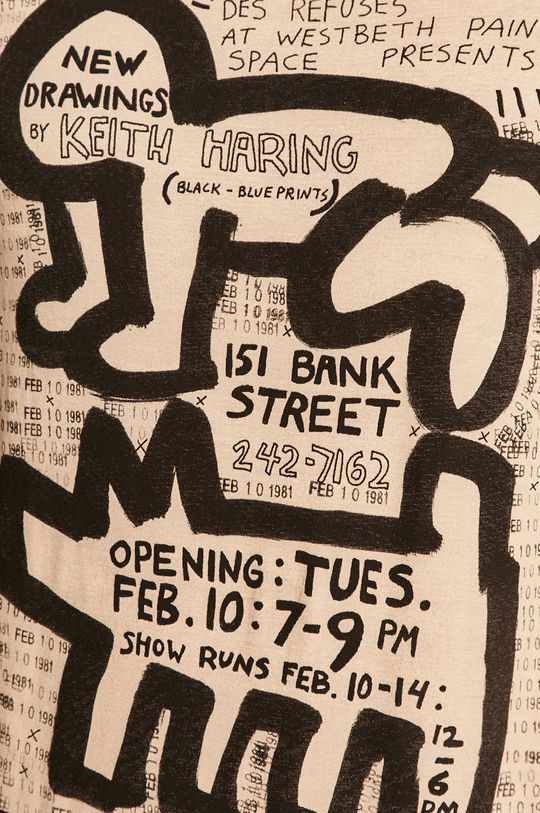 T-shirt męski by Keith Haring bordowy