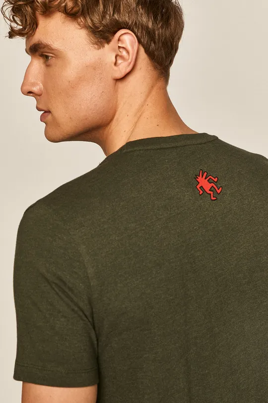 T-shirt męski by Keith Haring zielony 80 % Bawełna, 20 % Poliester