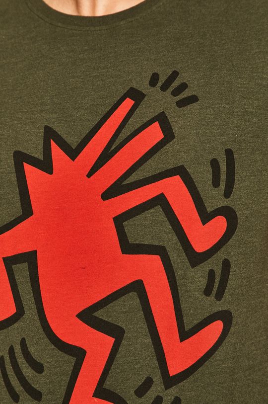 T-shirt męski by Keith Haring zielony Męski