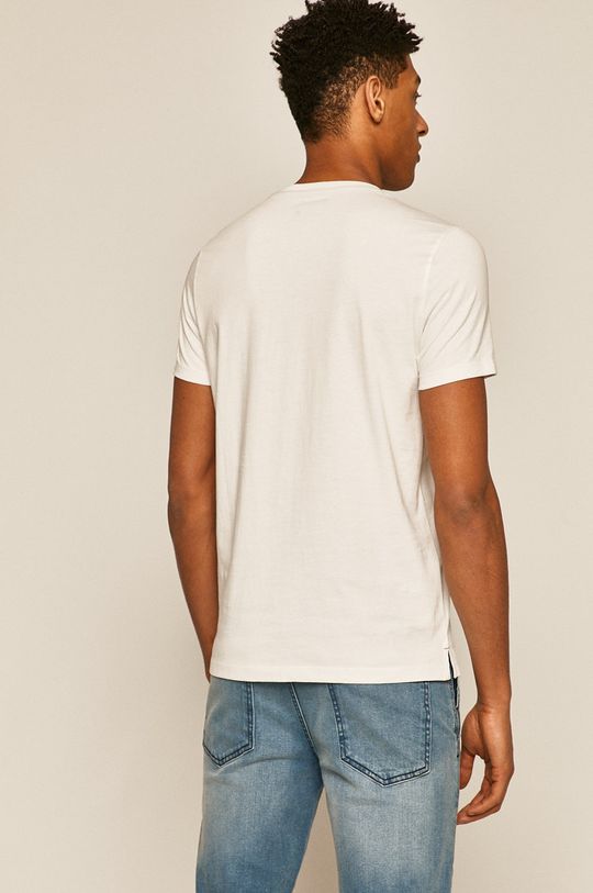 T-shirt męski z kieszonką biały 100 % Bawełna