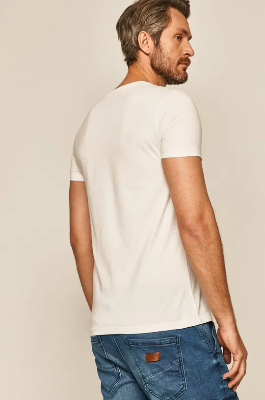 Bawełniany t-shirt męski z nadrukiem biały 100 % Bawełna