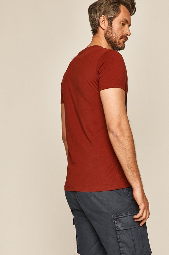 Bawełniany t-shirt męski z nadrukiem czerwony 100 % Bawełna