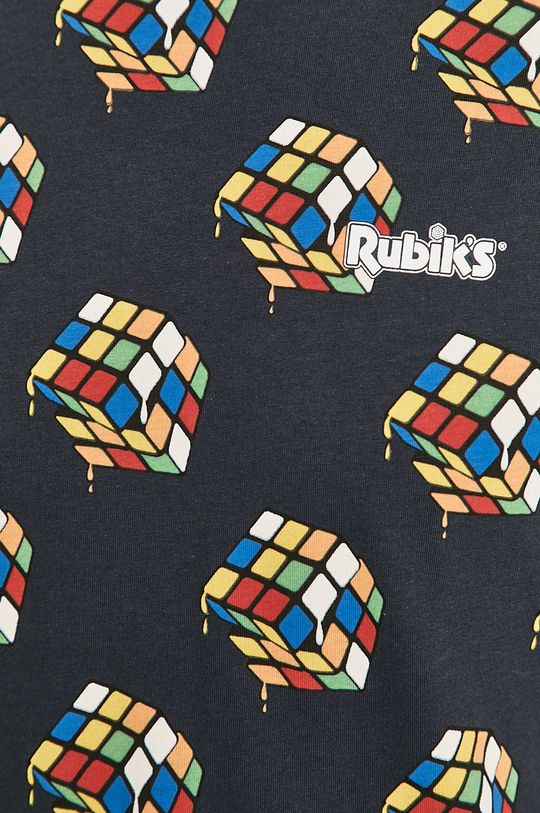 T-shirt męski z nadrukiem Kostka Rubika szary Męski