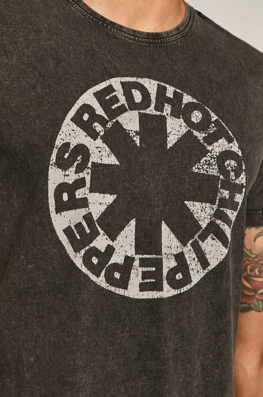 T-shirt męski z nadrukiem Red Hot Chili Peppers szary Męski