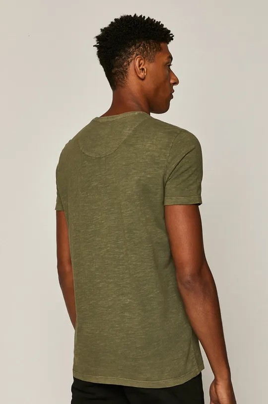 T-shirt męski gładki zielony 100 % Bawełna