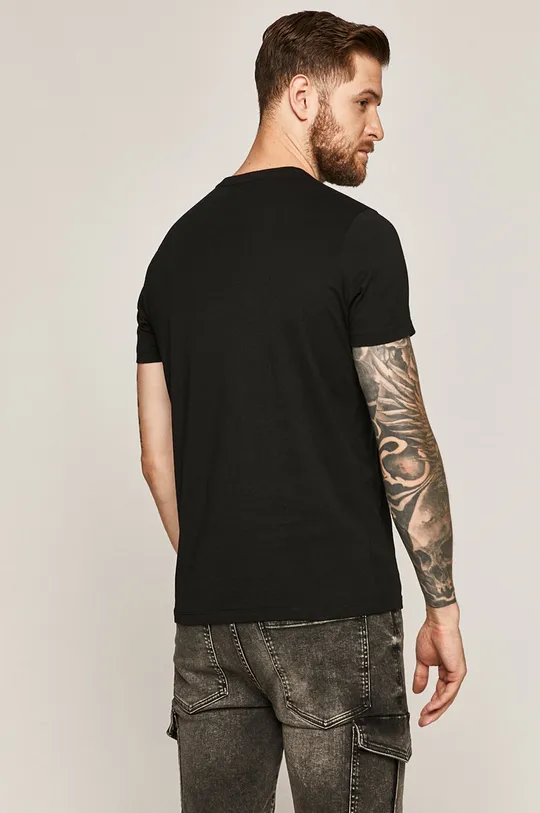 T-shirt męski z kieszonką czarny 100 % Bawełna