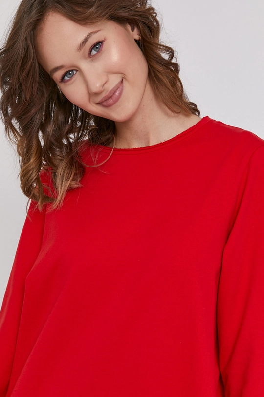 czerwony Długa bluza oversize czerwona