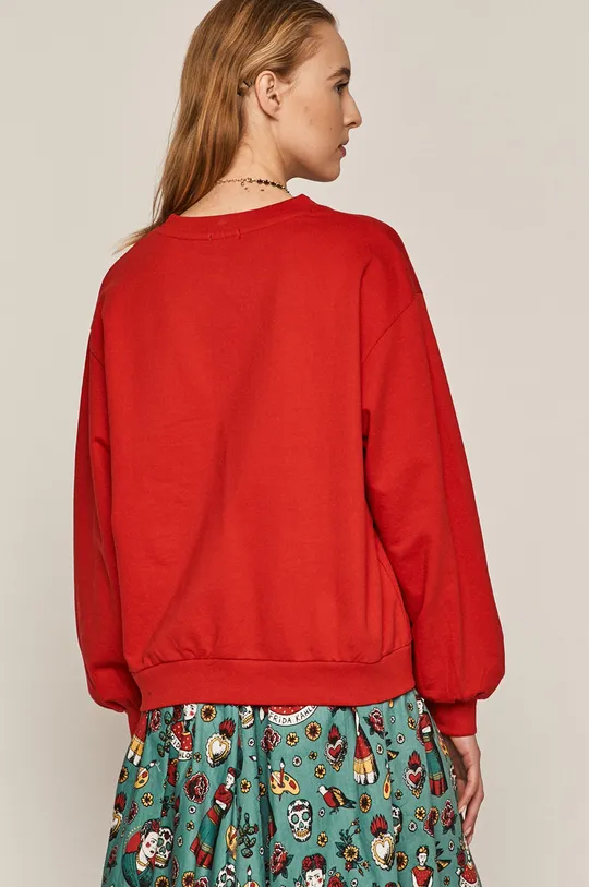 Bawełniana bluza damska z napisem czerwona 100 % Bawełna