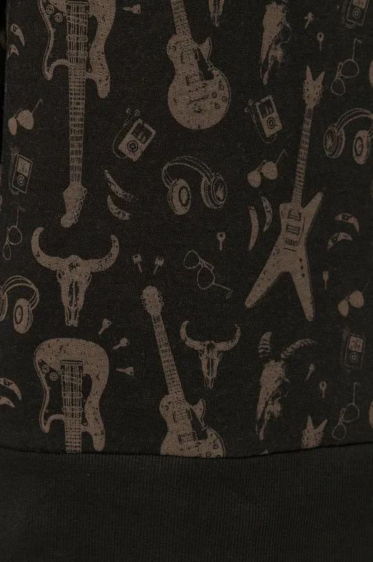 Bluza męska z nadrukiem w gitary czarna