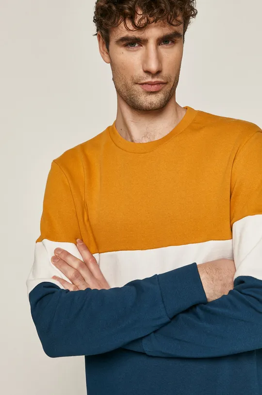 multicolor Bawełniana bluza męska w bloki kolorów